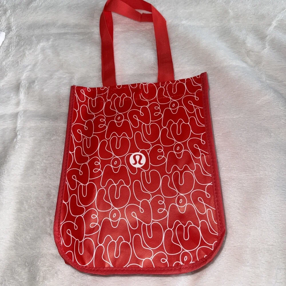 NEW Lululemon Reusable Small Shopping Tote Bag Red  12